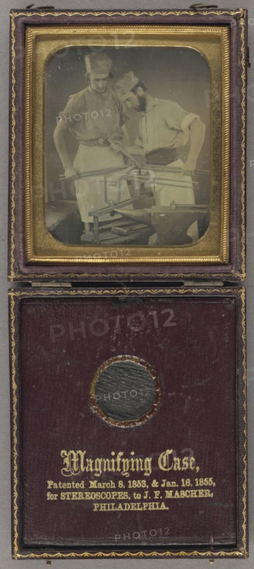 Portrait of Two Metalworkers; American; 1855; Daguerreotype