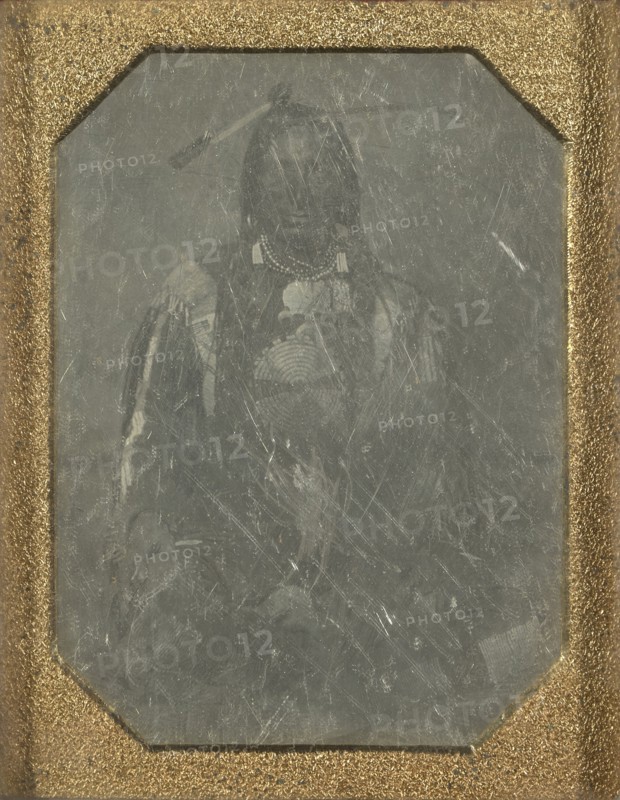 Portrait of a Native American Male Indian; American; about 1847; Daguerreotype