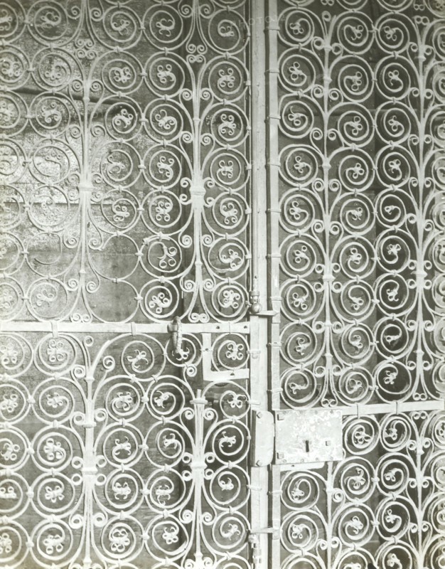 Wincester. Nave: Details Iron Grille; Frederick H. Evans, British, 1853 - 1943, 1900; Lantern slide; 6.2 x 4.8 cm