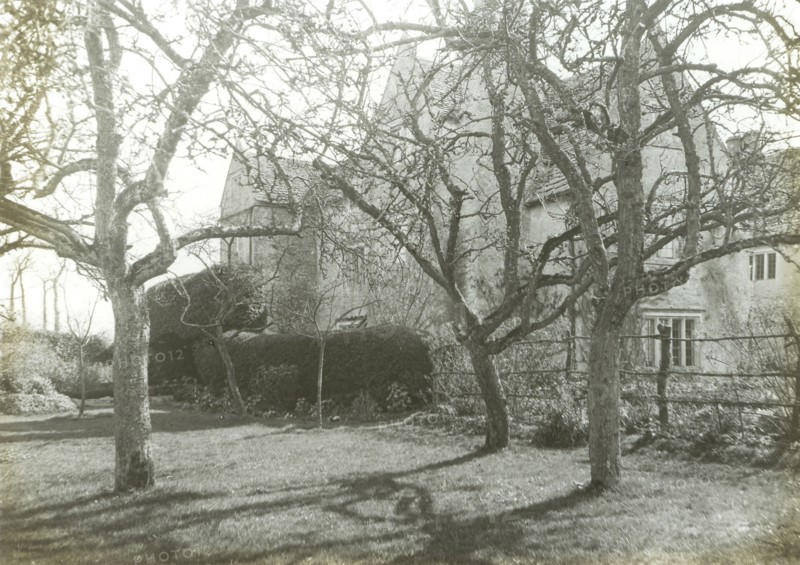 Kelmscott Manor. From the Orchard; Frederick H. Evans, British, 1853 - 1943, 1896; Lantern slide; 4.6 x 6.4 cm