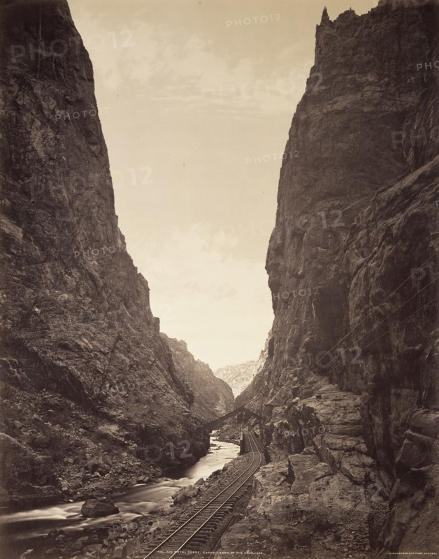 The Royal Gorge, Grand Canyon of the Arkansas; William Henry Jackson, American, 1843 - 1942, about 1880; Albumen silver print