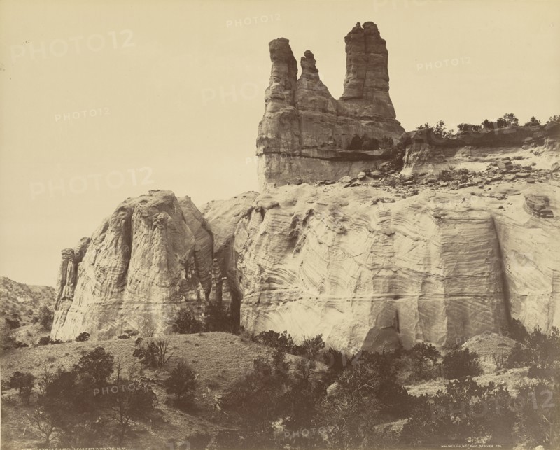 Navajo Church Near Fort Wingate, New Mexico; William Henry Jackson, American, 1843 - 1942, 1880s; Albumen silver print