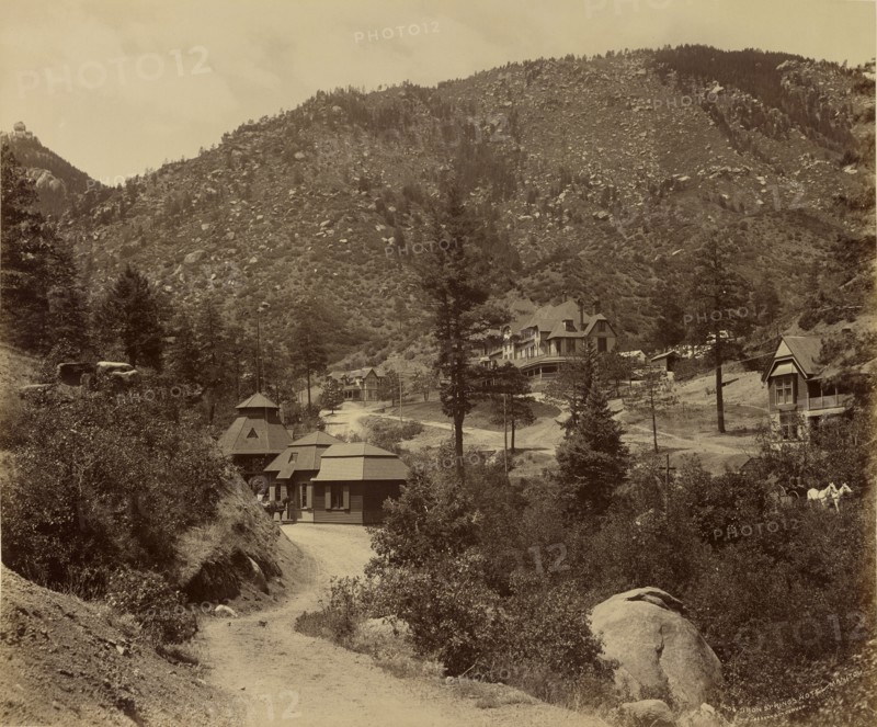 Iron Springs Hotel, Manitou; William Henry Jackson, American, 1843 - 1942, about 1880; Albumen silver print