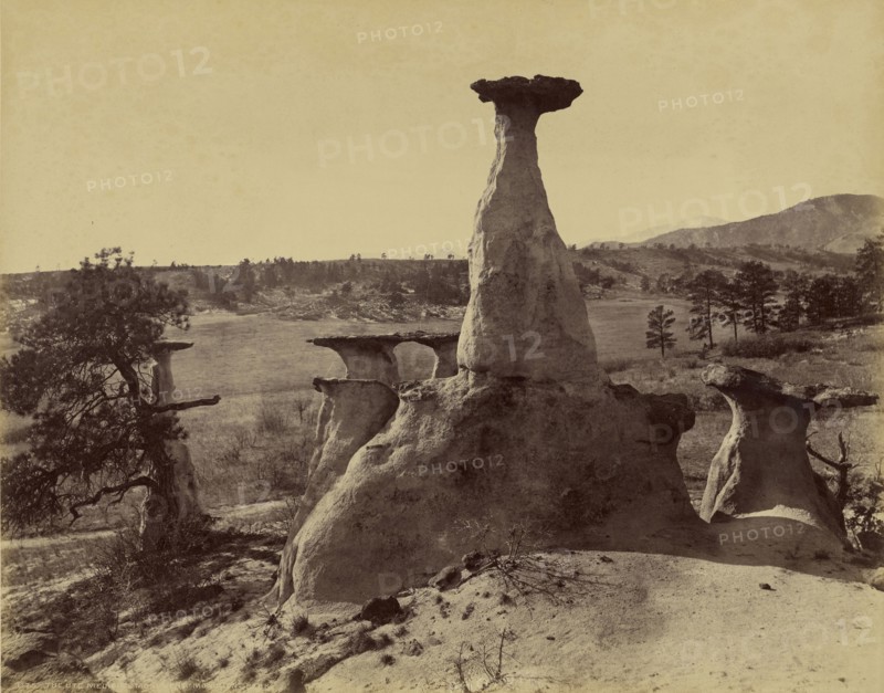 The  Ute Medicine  Monument, Monument Park; Frank Jay Haynes, American, 1853 - 1921, about 1880s; Albumen silver print