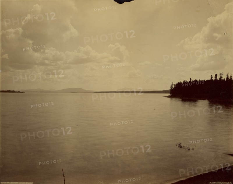 Yellowstone Lake, Mt. Sheridan; Frank Jay Haynes, American, 1853 - 1921, 1881 - 1916; Albumen silver print