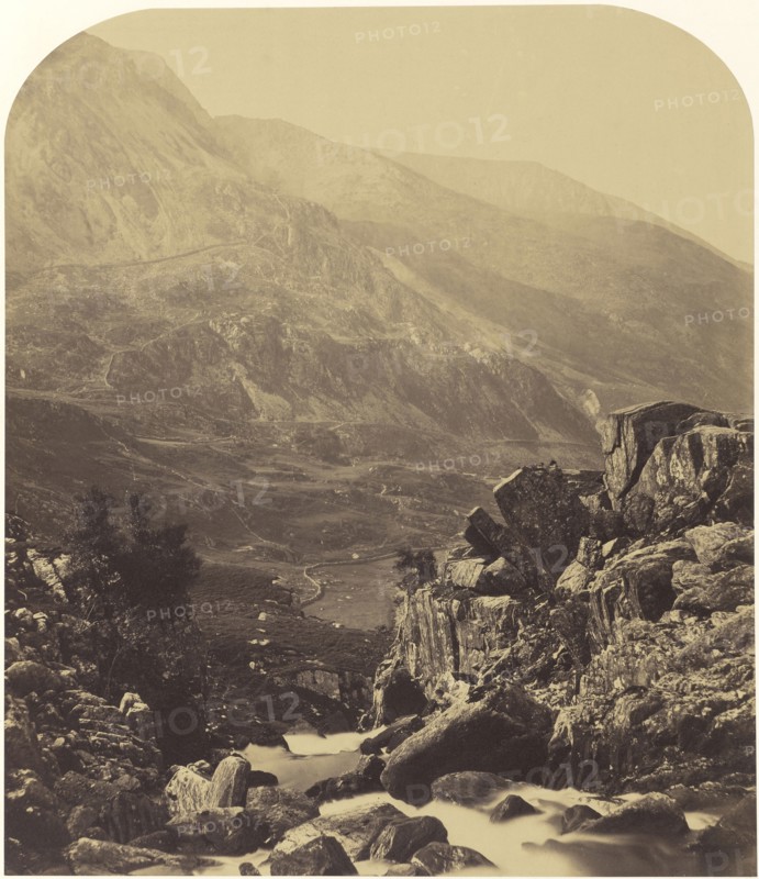 View from Ogwen Falls into Nant Ffrancon; Roger Fenton, English, 1819 - 1869, 1857; Albumen silver print