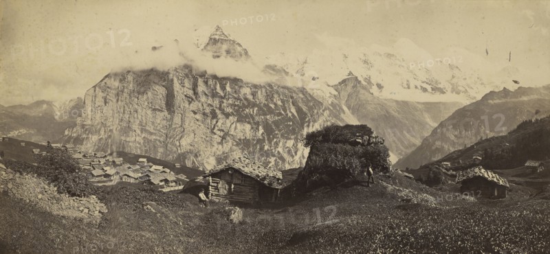 Alpine Landscape; Adolphe Braun, French, 1811 - 1877, 1865 - 1870; Carbon print; 22.2 x 46.8 cm 8 3,4 x 18 7,16 in