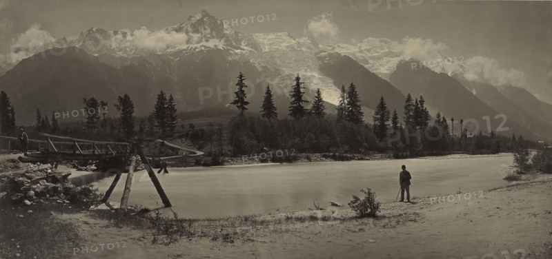 Alpine Landscape; Adolphe Braun, French, 1811 - 1877, 1865 - 1870; Carbon print; 22.2 x 46.8 cm 8 3,4 x 18 7,16 in