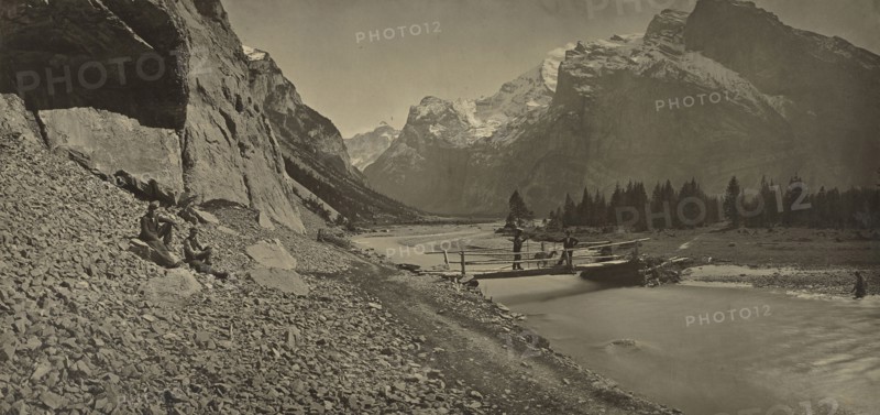 Alpine Landscape; Adolphe Braun, French, 1811 - 1877, 1865 - 1870; Carbon print; 22.2 x 46.8 cm 8 3,4 x 18 7,16 in