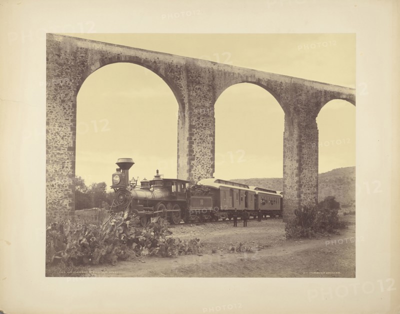 Old Aqueduct at Querétaro, Mexico; William Henry Jackson, American, 1843 - 1942, about 1886; Albumen silver print