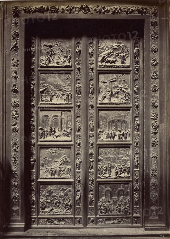 Main Baptistry Doors by Lorenzo Ghiberti; Fratelli Alinari, Italian, founded 1852, Florence, Italy; 1850s; Albumen silver print