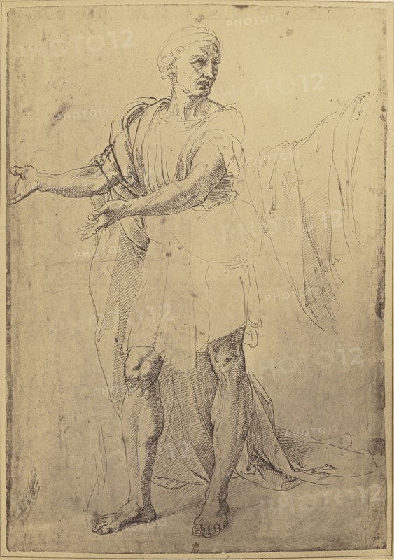 Drawing of a Standing Man by Raphael; Roger Fenton, English, 1819 - 1869, London, England; 1858; Salted paper print