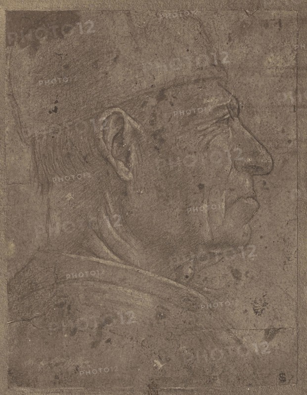 Drawing of a Man's Head in Profile by Agnolo Gaddi; Roger Fenton, English, 1819 - 1869, London, England; 1857; Salted paper
