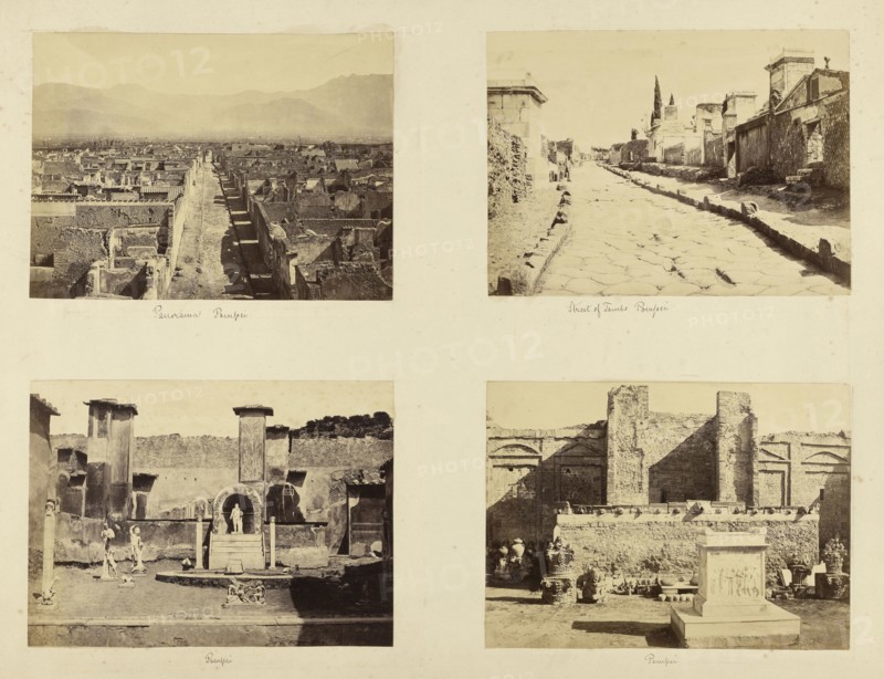 Pompei; Bisson Frères, French, active 1840 - 1864, Pompeii, Italy; about 1854 - 1864; Albumen silver print