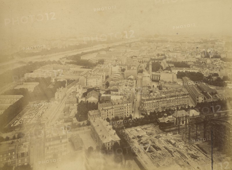 Aerial view of the Left Bank; Louis-Émile Durandelle, French, 1839 - 1917, 1888 - 1889; Albumen silver print