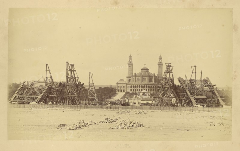 Beginnings of piers; Louis-Émile Durandelle, French, 1839 - 1917, August, 1887; Albumen silver print