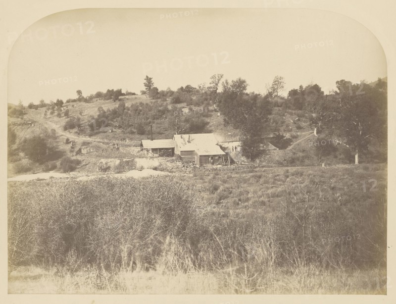 Agua Fria Mill; Carleton Watkins, American, 1829 - 1916, 1860; Salted paper print; 31.3 x 41.6 cm 12 5,16 x 16 3,8 in