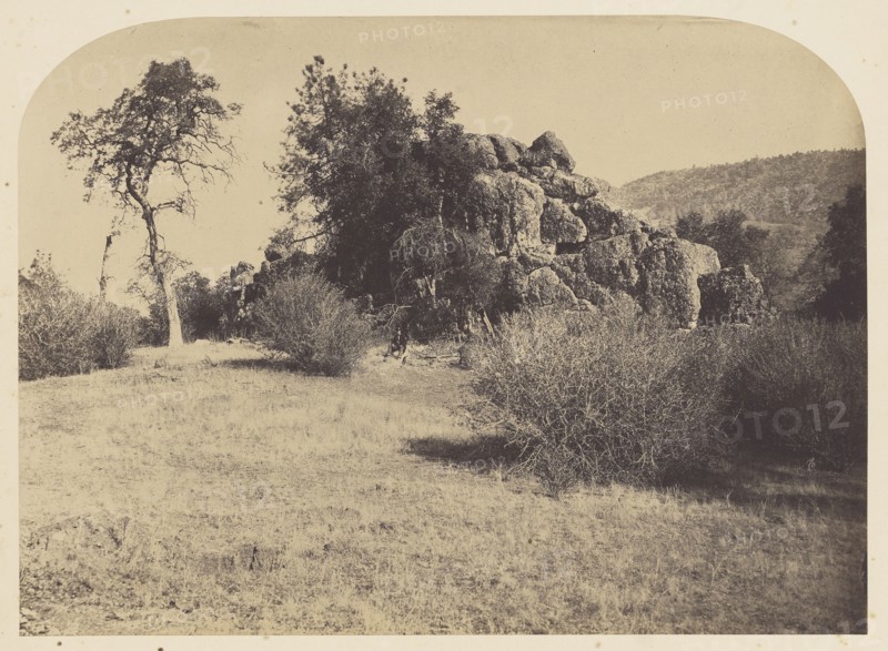 Tower Rock - North View; Carleton Watkins, American, 1829 - 1916, 1860; Salted paper print; 30.5 x 41.9 cm 12 x 16 1,2 in