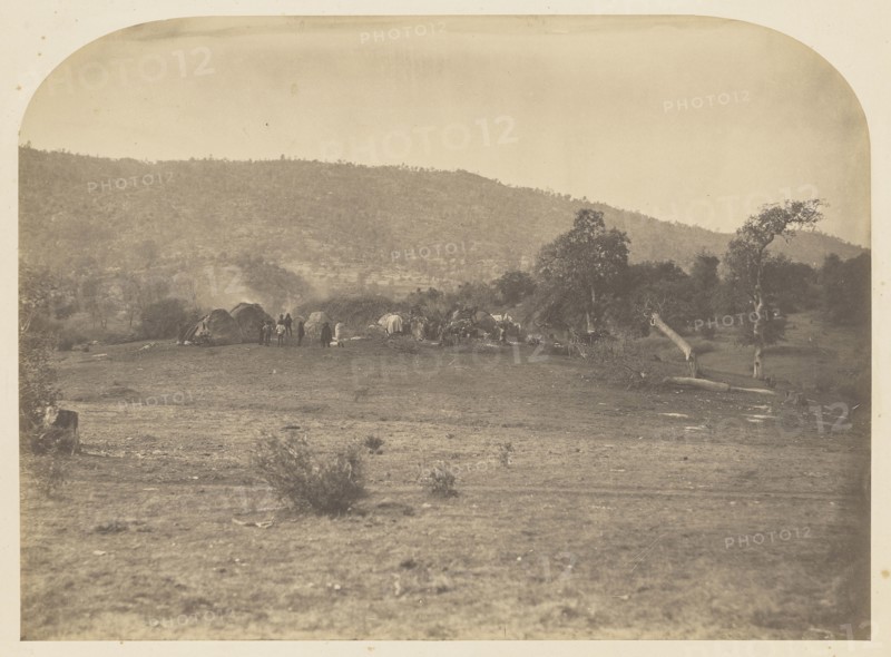 Indian Camp - Bear Valley; Carleton Watkins, American, 1829 - 1916, 1860; Salted paper print; 30.5 x 41.1 cm 12 x 16 3,16 in