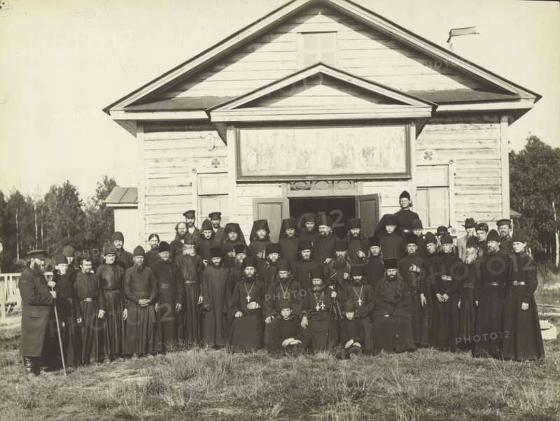 Makarevsky Retreat, Group of priests; Karl Karlovitz Bulla, Russian, 1854 - 1929, 1913; Gelatin silver print; 16.8 x 22.5 cm
