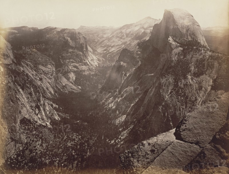 Half Dome from Glacier Point; Carleton Watkins, American, 1829 - 1916, 1865 - 1866; Albumen silver print