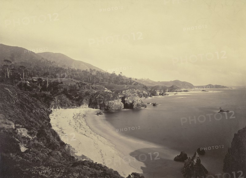 Gibson Beach, Point Lobos, Monterey County; Carleton Watkins, American, 1829 - 1916, 1880 - 1883; Albumen silver print