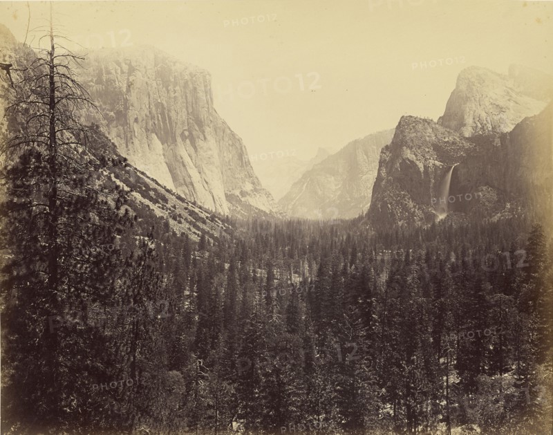 Yosemite Valley from Mariposa Trail; Carleton Watkins, American, 1829 - 1916, 1865 - 1866; Albumen silver print
