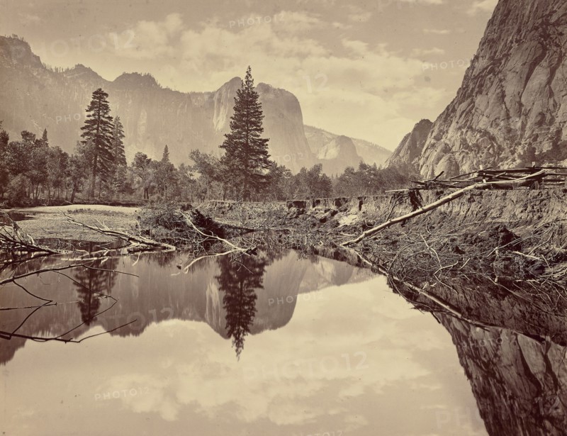 Looking down Yosemite Valley; Thomas Houseworth & Company, Carleton Watkins, American, 1829 - 1916, or C.L. Weed, American