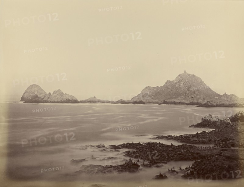Seal Point from the West End, Farallons; Carleton Watkins, American, 1829 - 1916, 1867 - 1868; Albumen silver print