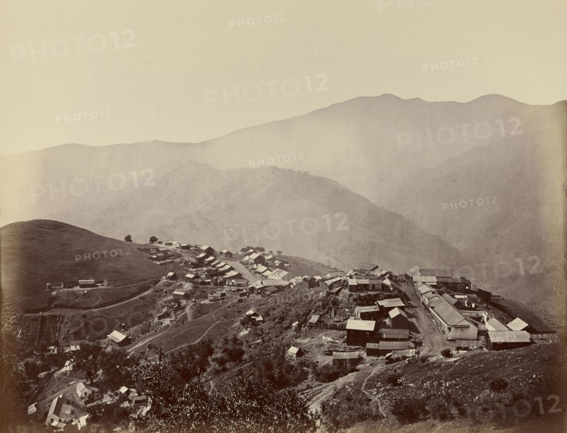 The Town on the Hill, New Almaden; Carleton Watkins, American, 1829 - 1916, Santa Clara, California, United States; negative