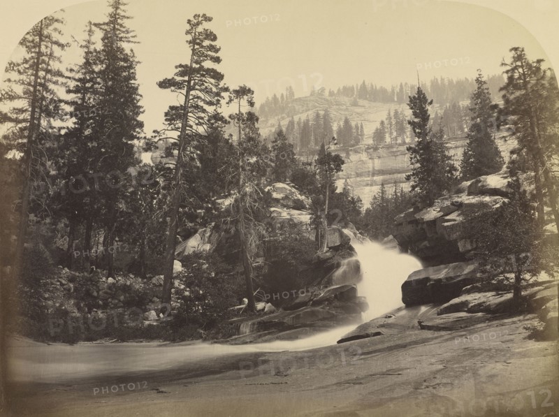 Cascade - Nevada Fall - 700 ft. Yo Semite; Carleton Watkins, American, 1829 - 1916, Yosemite, California, United States; 1861