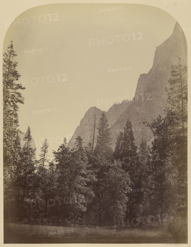 Outline View of the Half Dome - 4967 ft., Yo Semite; Carleton Watkins, American, 1829 - 1916, Yosemite, California, USA