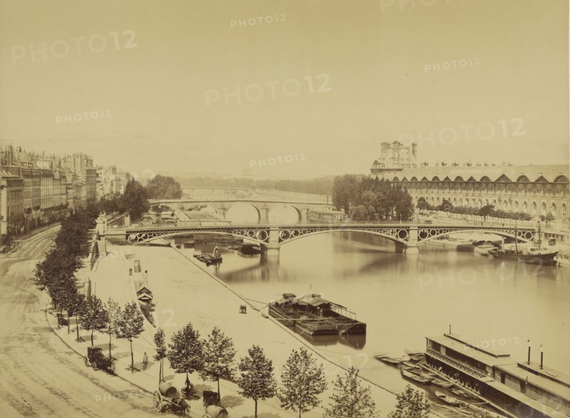 The Seine and the Ile de la Cite; Édouard Baldus, French, born Germany, 1813 - 1889, Paris, France; 1850 - 1860; Albumen silver