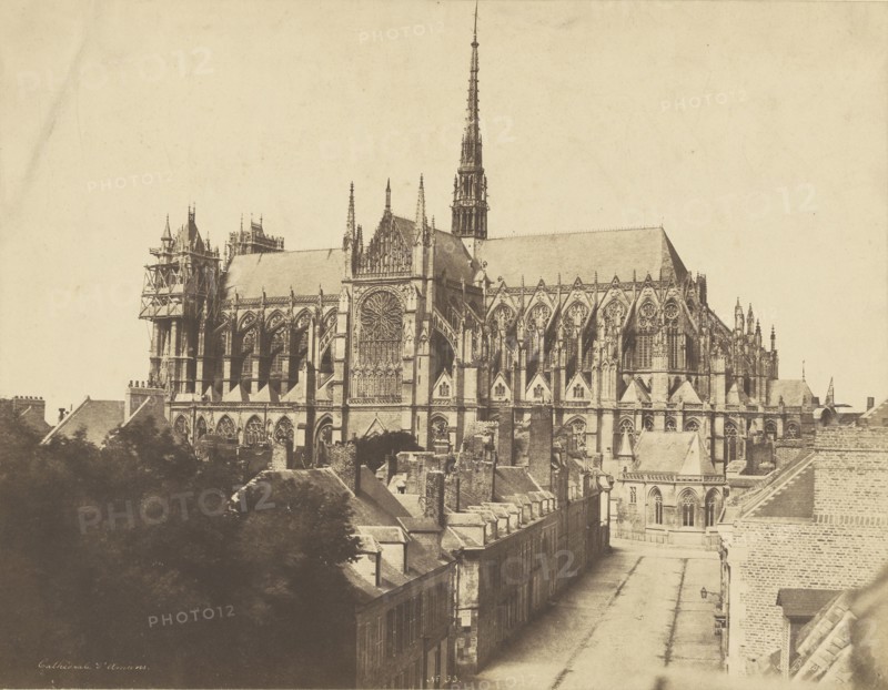 Cathedrale d'Amiens; Édouard Baldus, French, born Germany, 1813 - 1889, Amiens, France; 1850 - 1855; Salted paper print