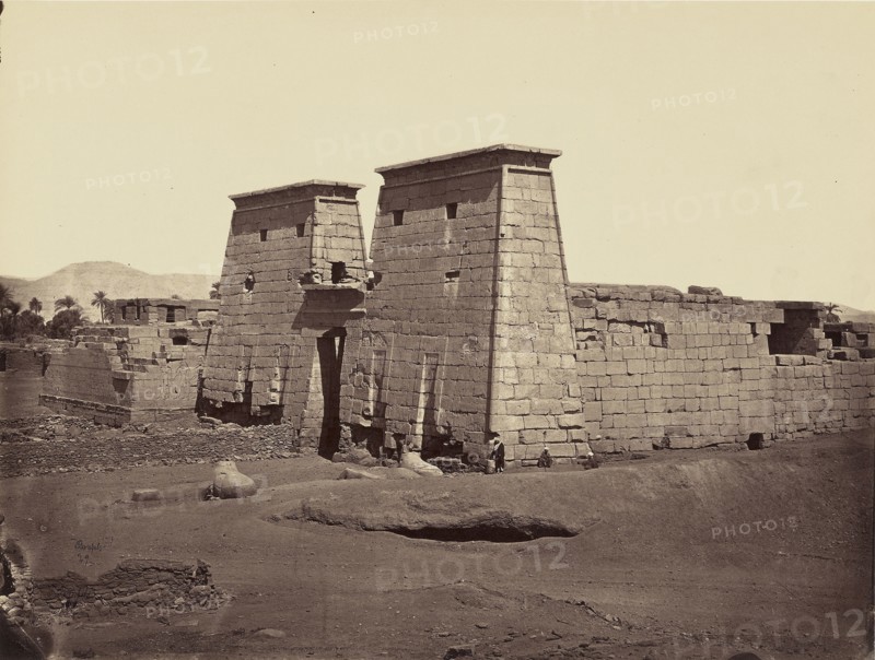 Vue generale du Temple de Ramesses III, Karnak, Thebes; Félix Bonfils, French, 1831 - 1885, Thebes, Egypt; 1872; Albumen silver