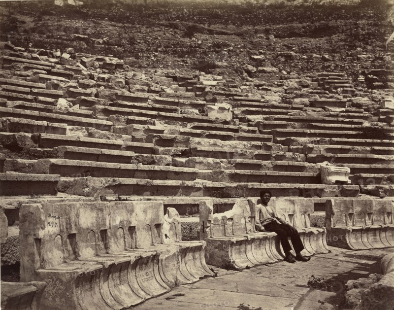 Interior, Theater of Dionysius, Athens; Félix Bonfils, French, 1831 - 1885, Athens, Greece; 1872; Albumen silver print
