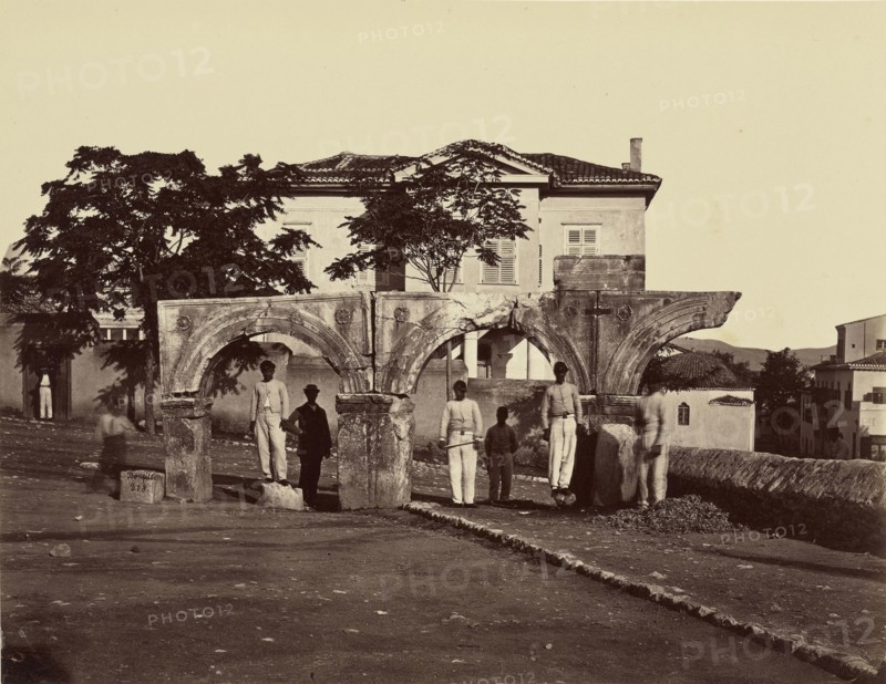 Adrien's Portico, Athens; Félix Bonfils, French, 1831 - 1885, Athens, Greece; 1872; Albumen silver print
