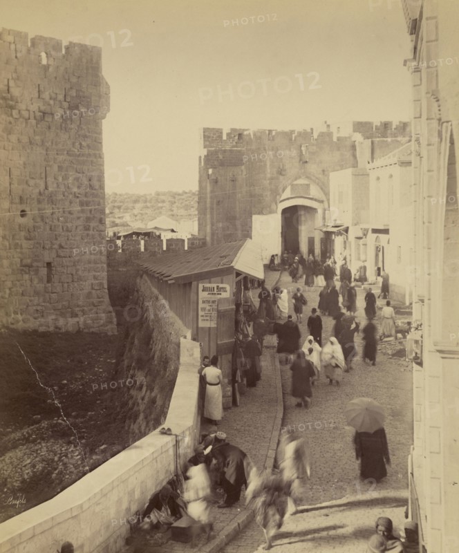 Intérieur de la porte de Jaffa à Jerusalem; Félix Bonfils, French, 1831 - 1885, Jerusalem, Israel; 1867 - 1870; Albumen silver