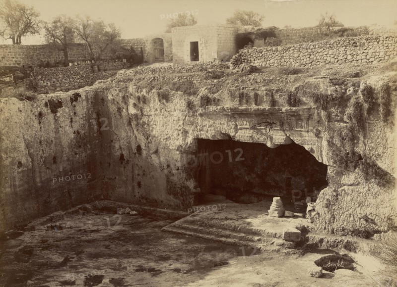 Tombeau des Rois, cour intérieure, Jérusalem; Félix Bonfils, French, 1831 - 1885, Jerusalem, Israel; 1867 - 1870; Albumen