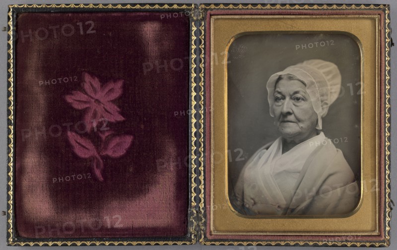Portrait of an Elderly Woman in an Amish-like Bonnet; American; 1855; Daguerreotype