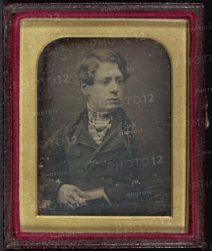 Portrait of a Young Man Holding a Book; Antoine Claudet, French, 1797 - 1867, France; about 1847; Daguerreotype