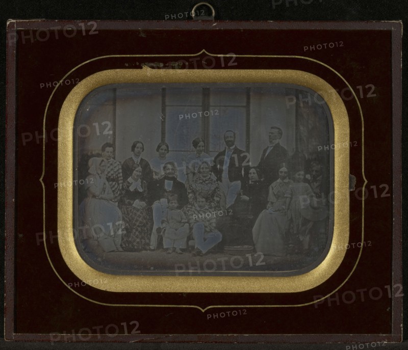 Family group portrait of fourteen Eynard-Lullin members; Jean-Gabriel Eynard, Swiss, 1775 - 1863, July 17, 1849; Daguerreotype