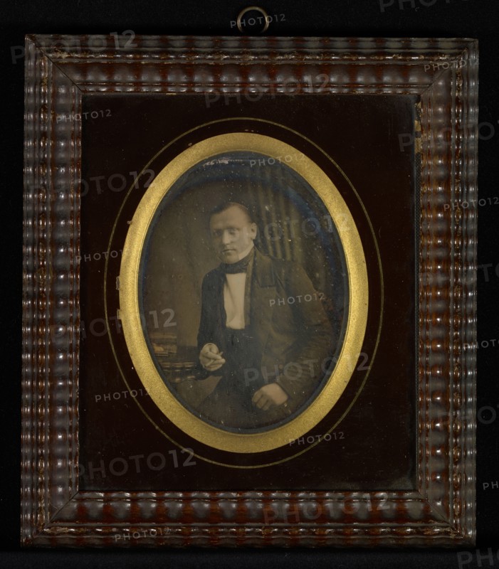 Portrait of an  Man Holding a cigar; J.J. Burbach; 1850; Daguerreotype