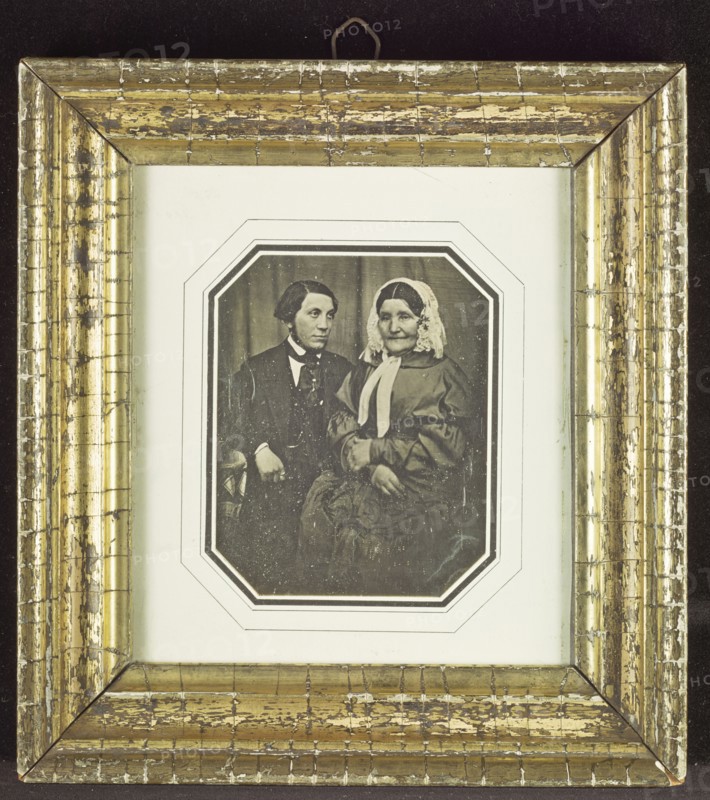 Portrait of a Young Man and Elderly Woman in Matron Cap; Carl Ferdinand Stelzner, German, 1805 - 1894, about 1855