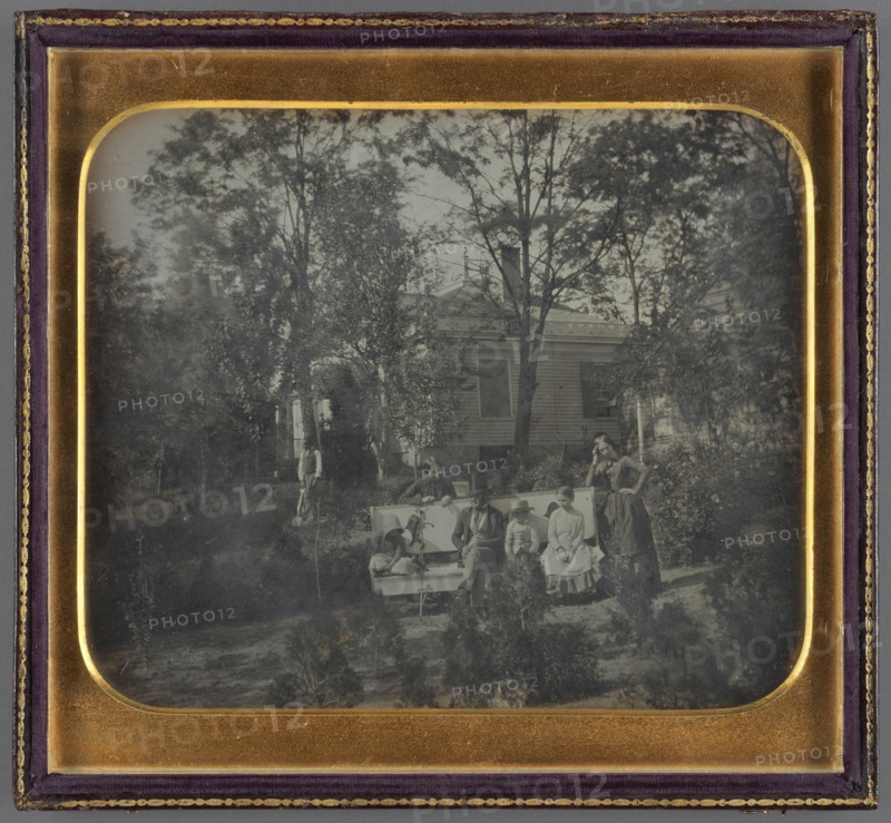 A Family Seated in Its Garden , Family Group, The Hidden Witness, Charles H. Fontayne & William Southgate Porter; 1848 - 1852