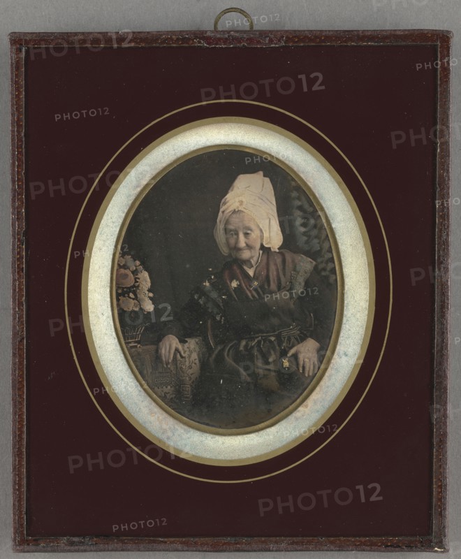 Portrait of an Elderly Woman; French; about 1853; Daguerreotype, hand-colored