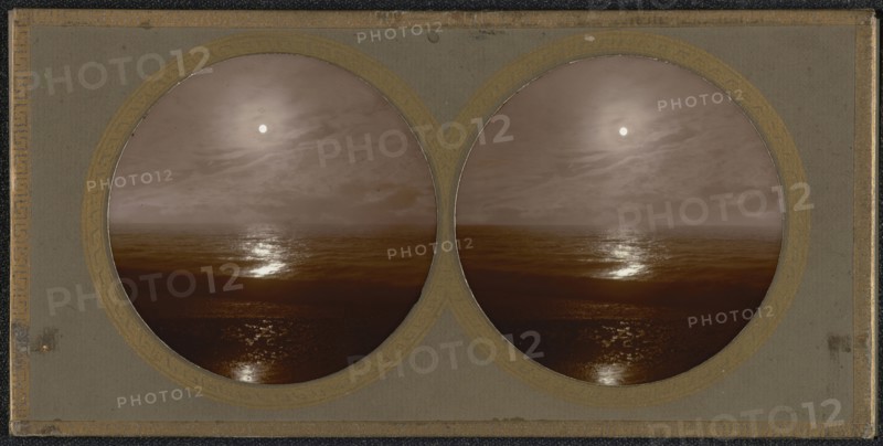 Moonlit Sea. Wick, Near Arundel England; John Harmer, British, active 1870s, about 1860; Collodion-on-Glass; 6.7 x 6.4 cm