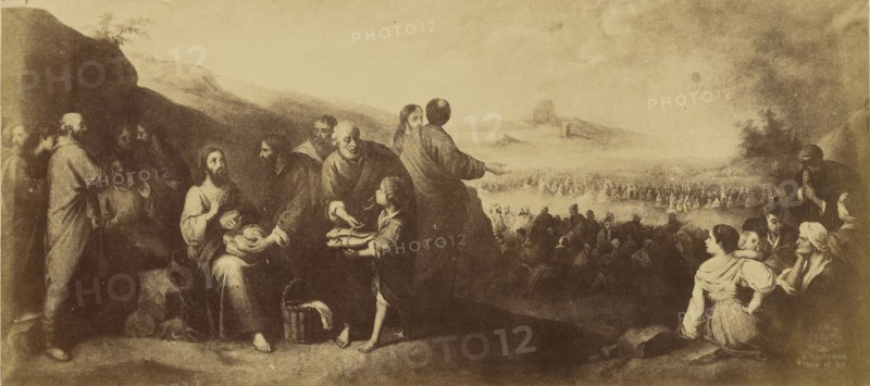 Miracle of the loaves and fishes by Murillo, Milagro de panes y peces por Murillo, Charles Clifford, English, 1819,1820 - 1863