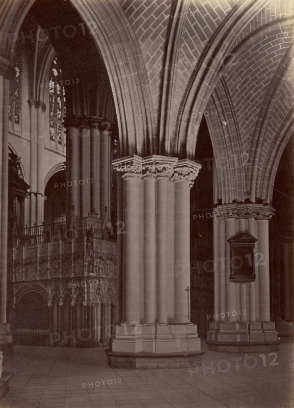 Vista interior de la catedral, Toledo; Juan Laurent, French, 1816 - 1892, Toledo, Spain; 1865; Albumen silver print