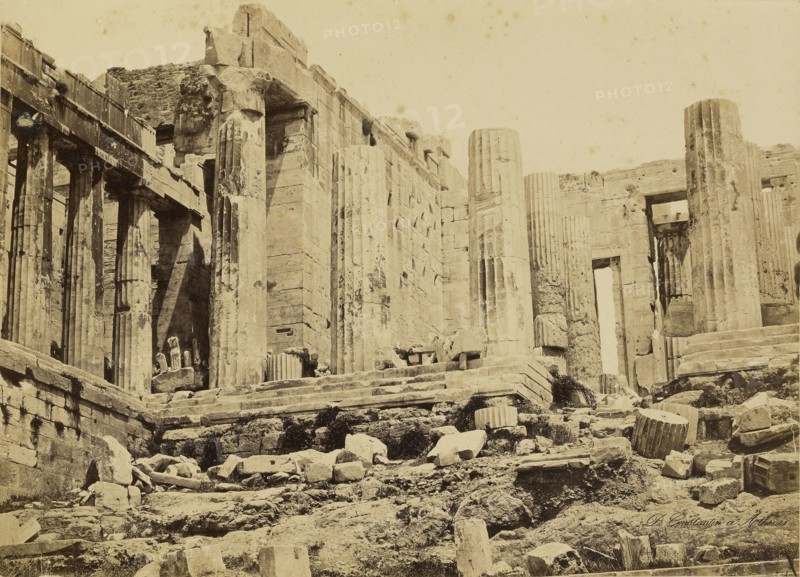 Athens - Acropolis, Propylea from the west; Dimitrios Constantin, Greek, active 1858 - 1860s, 1865; Albumen silver print